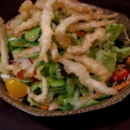 Shirauo tempura salad