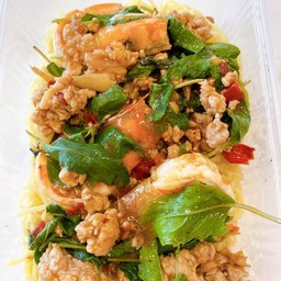 Basil Noodles With Shrimp