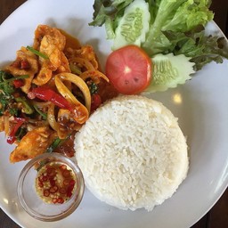 พริกเผา ราดข้าว