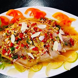 ปลาทับทิมนึ่งมะนาว