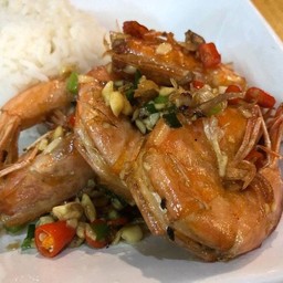 คั่วพริกเกลือ ราดข้าว