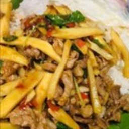 [อร่อยซ่ากับโค้ก] ข้าวกะเพราไก่หน่อไม้ +  โค้ก ออริจินัล (กระป๋อง)