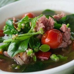 แกงผักปลังใส่แหนมหมู