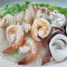 ข้าวต้มกุ้ง+หมึกสด+กรอบ(พิเศษ)