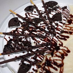 เครปเย็นโอริโอ้+ช้อกโกแลตชิพ+ป้อกกี้ช้อกโกแลต