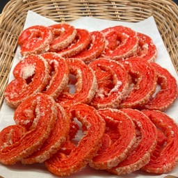 พายน้ำตาลชมพู 6ชิ้น Strawberry  Suger Puff