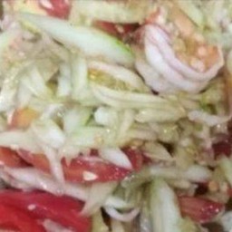 ตำแตงกุ้งลวก