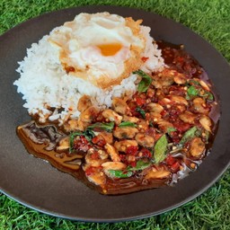 ข้าวหอยลายผัดพริกเผา