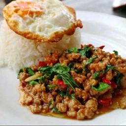 กระเพราหมูสับ+ไข่ดาว