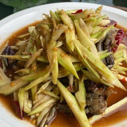 ตำมะม่วงปลาร้ากุ้งสด