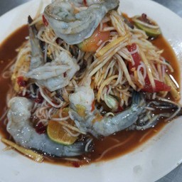 ตำซั่วปูปลาร้ากุ้งสด