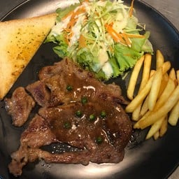 สเต็กหมูพริกไทยดำ