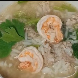 ข้าวต้มหมูสับ+กุ้ง