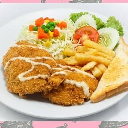 สเต๊กไก่ทอดครีมชีส