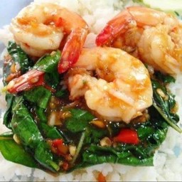 ข้าวกะเพรากุ้ง