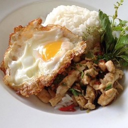 ข้าวราดกระเพรา+ไข่ดาว