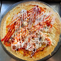 แป้งเครป พริกเผา ชีส แฮม ปูอัด 