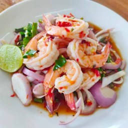 ตำเกาเหลากุ้งสุก