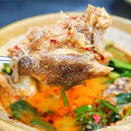 ต้มยำหัวปลาเก๋าน้ำข้น
