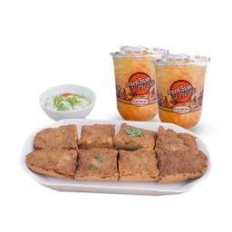 1 แถม 2 ขนมปังหน้าหมู + ชาอู่หลง 2 แก้ว