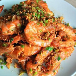 กุ้งผัดพริกเกลือ (กับข้าว)