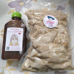 แพคเกจทอดเองพร้อมน้ำจิ้ม ลูกชิ้นปลาระเบิด
