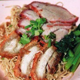 บะหมี่ แห้ง หมูแดง+หมูกรอบ  พิเศษ