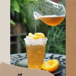 Peach lced Tea ชาพีช ปกติ ไม่มีเนื้อ  แก้ว 22 ออนซ์