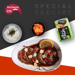 Set กุ้งดอง+กิมจิ+ข้าวญี่ปุ่น+สาหร่ายอบกรอบ