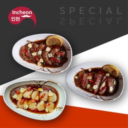 Set สามสหาย กุ้งดอง+ปลาแซลมอนนอร์เวย์ดอง+โฮตาเตะดอง (แล่สดเกะเปลือกคัดพิเศษ)
