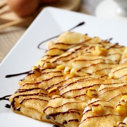 โรตีข้าวโพด+ชีส+ช็อคโกแลต