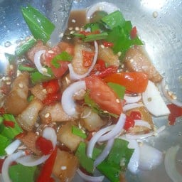 Spicy Fried Pork Belly Salad