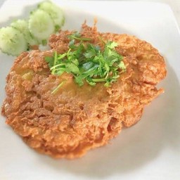 ไข่เจียวหมูสับราดข้าว