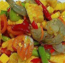 ตำข้าวโพดกุ้งสด