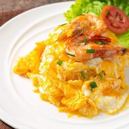 บะหมี่ไข่ขยี้กุ้ง