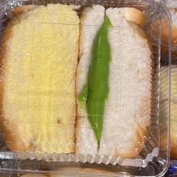 ปังโบราณนึ่ง สังขยาใบเตย+เนยน้ำตาล