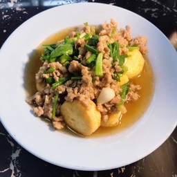 เต้าหู้ไข่ผัดหมูสับน้ำมันหอย