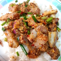 ข้าวยำ หมูแซ่ป ( 3ชั้นทอด) กล่องใหญ่