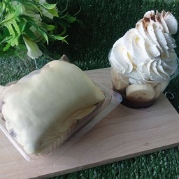 บานอฟฟี่กล้วย  + เครปเย็นบราวนี่ราดช็อคโกแลต