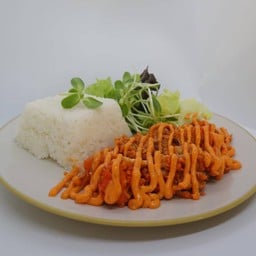 ข้าวไก่พิซซ่าลาวา