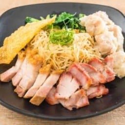 บะหมี่เกี๊ยวกวางตุ้ง เยาวราช +ปิ้งย่างหม่าล่า+อาหาคลีน