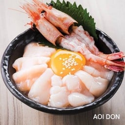 Aoi Don  ข้าวหน้าหอยเชลล์ และกุ้งหวาน