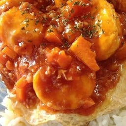 ข้าวเต้าหู้หมูสับซอสแดง