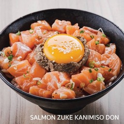 Salmon Zuke Kanimiso Don ข้าวหน้าปลาแซลมอน มันปู