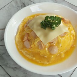 ข้าวไข่ข้นชีส+ไส้กรอก