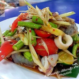 ตำปลาหมึก+กุ้งสด