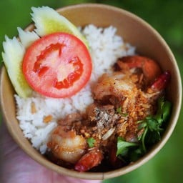 ข้าวกุ้งกระเทียม