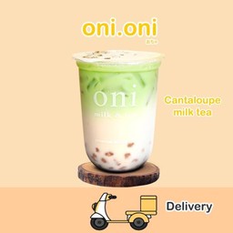 Cantaloupe milk tea