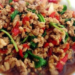 ผัดกระเพราหมู-เป็นกับ
