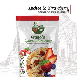 Lychee & Strawberry Granola (Natural Time)(220g.)